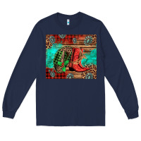 Navy country boots and cowboy hat christmas Long Sleeve Tee - Jasminsmagicworld