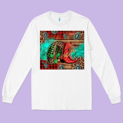 Country Boots And Cowboy Hat Christmas Long Sleeve Tee Designed By Jasminsmagicworld