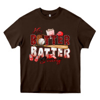 Chocolate Brown hey batter batter swing baseball Heavy Core Tee - Zillion Design Studio