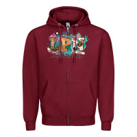 Burgundy lpn licensed practical nurse western Zipper Hoodie - NancyCooperArtShop