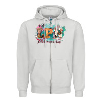 Dove Grey lpn licensed practical nurse western Zipper Hoodie - NancyCooperArtShop