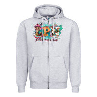 Heather Grey lpn licensed practical nurse western Zipper Hoodie - NancyCooperArtShop