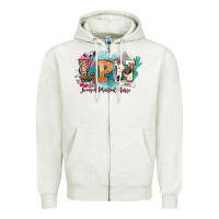 Oatmeal Heather lpn licensed practical nurse western Zipper Hoodie - NancyCooperArtShop