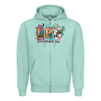 Seafoam lpn licensed practical nurse western Zipper Hoodie - NancyCooperArtShop