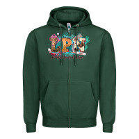 Sports Green lpn licensed practical nurse western Zipper Hoodie - NancyCooperArtShop