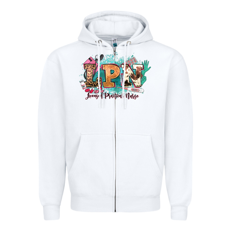 Lpn Licensed Practical Nurse Western Zipper Hoodie by NancyCooperArtShop | Teevron