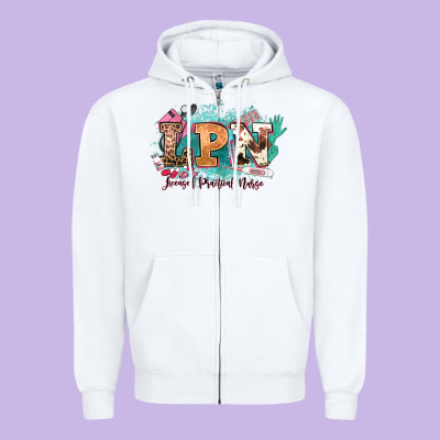 Lpn Licensed Practical Nurse Western Zipper Hoodie Designed By Nancycooperartshop