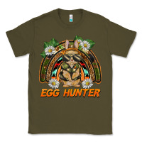 Army Green easter egg hunter  rabbit rainbow Classic Tee - BarkalooDesign