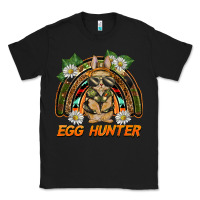 Black easter egg hunter  rabbit rainbow Classic Tee - BarkalooDesign