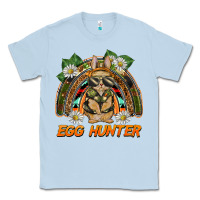Dusty Blue easter egg hunter  rabbit rainbow Classic Tee - BarkalooDesign