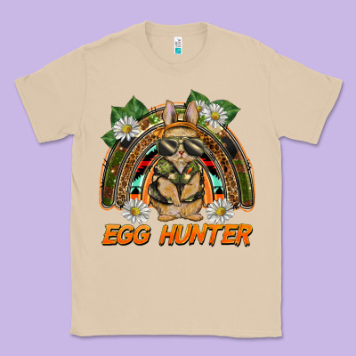 Easter Egg Hunter  Rabbit Rainbow Classic Tee Designed By Barkaloodesign