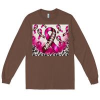 Chestnut breast cancer american football ribbon Long Sleeve Tee - NancyCooperArtShop