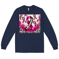 Navy breast cancer american football ribbon Long Sleeve Tee - NancyCooperArtShop