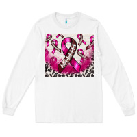 White breast cancer american football ribbon Long Sleeve Tee - NancyCooperArtShop