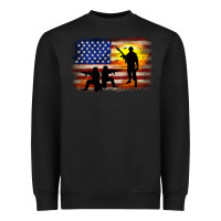 Black american flag soldier sunset Heavyweight Sweatshirt - JahusDesignShop
