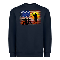 Navy american flag soldier sunset Heavyweight Sweatshirt - JahusDesignShop