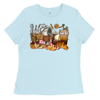 Baby Blue bakery coffee cups Ladies Tee - texasbilliewilder