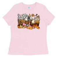 Bubblegum Pink bakery coffee cups Ladies Tee - texasbilliewilder