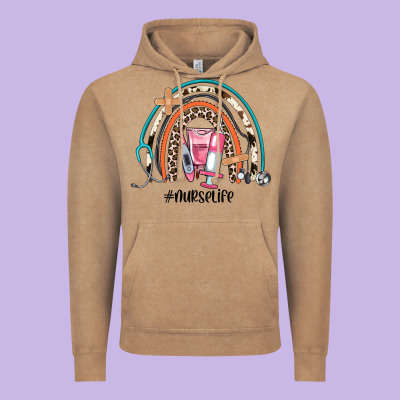 Nurse Life Rainbow Vintage Hoodie Designed By Jahusdesignshop