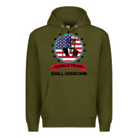Army Green DONALD TRUMP 2016 WE SHALL OVERCOMB Premium Hoodie - Bettercallsaul