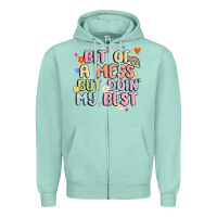 Seafoam bit of a mess but doin' my best Zipper Hoodie - MaliasSmallBusiness