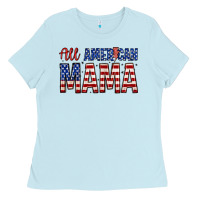 Baby Blue all american mama zillion Ladies Tee - Zillion Design Studio