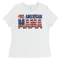 White all american mama zillion Ladies Tee - Zillion Design Studio