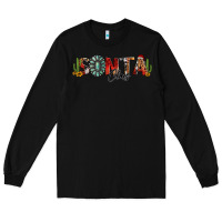Black western christmas santa claus sunflowers and cactus Long Sleeve Tee - Jasminsmagicworld