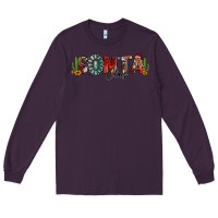 Plum western christmas santa claus sunflowers and cactus Long Sleeve Tee - Jasminsmagicworld