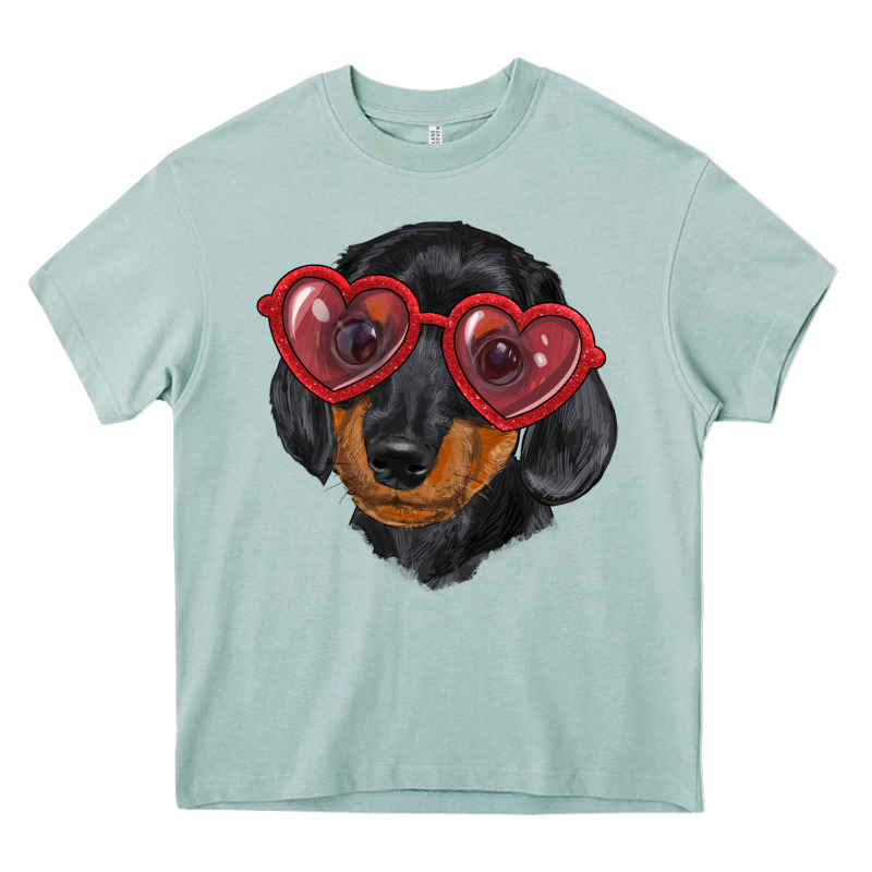 Dachshund With Love Glasses Heavy Core Tee by RanaPortraitStore | Teevron