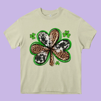 Western St Patricks Day Shamrocks Heavy Core Tee Designed By Artiststas