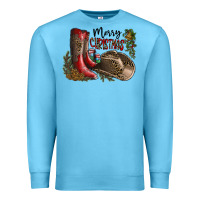 Ocean Blue Merry Christmas Premium Sweatshirt - SublimationCraftShop