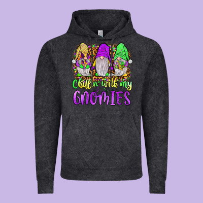 Mardi Gras Chillin' With My Gnomies Vintage Hoodie Designed By Jahusdesignshop