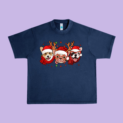Christmas Dogs Corgi Chihuahua Frenchie Urban Heavy Tee Designed By Jasminsmagicworld