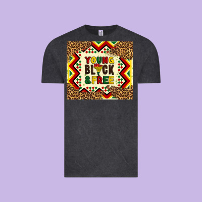Young Black And Free Vintage Tee Designed By Artiststas