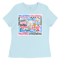 Baby Blue volleyball Ladies Tee - Zillion Design Studio