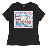 Black volleyball Ladies Tee - Zillion Design Studio