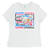 White volleyball Ladies Tee - Zillion Design Studio