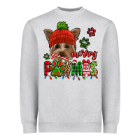 Heather Grey merry pawmas christmas yorkie Heavyweight Sweatshirt - Jasminsmagicworld