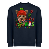 Navy merry pawmas christmas yorkie Heavyweight Sweatshirt - Jasminsmagicworld