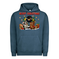 Pigment Midnight Navy merry christmas Urban Hoodie - CowGirlArtShop