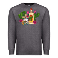 Charcoal Heather mexican tequila gnomes guitar roses cactus serape Premium Sweatshirt - Artiststas