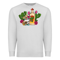 Dove Grey mexican tequila gnomes guitar roses cactus serape Premium Sweatshirt - Artiststas