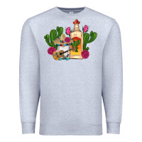 Heather Grey mexican tequila gnomes guitar roses cactus serape Premium Sweatshirt - Artiststas