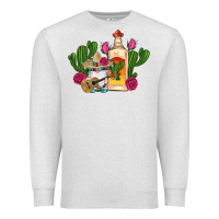 Oatmeal Heather mexican tequila gnomes guitar roses cactus serape Premium Sweatshirt - Artiststas