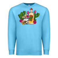 Ocean Blue mexican tequila gnomes guitar roses cactus serape Premium Sweatshirt - Artiststas