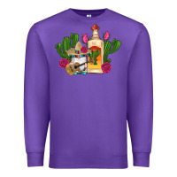 Purple mexican tequila gnomes guitar roses cactus serape Premium Sweatshirt - Artiststas