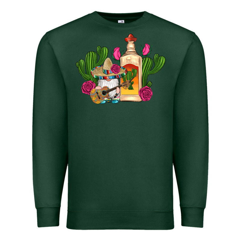Mexican Tequila Gnomes Guitar Roses Cactus Serape Premium Sweatshirt by Artiststas | Teevron