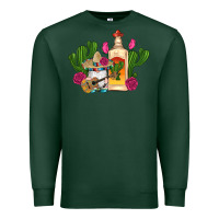 Sports Green mexican tequila gnomes guitar roses cactus serape Premium Sweatshirt - Artiststas