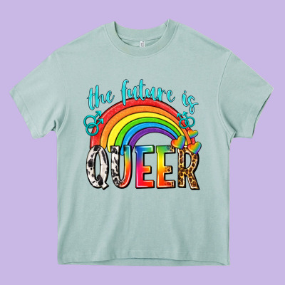 The Future Is Queer Heavy Core Tee Designed By Texasbilliewilder